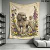 Poodle Wall Tapestry Aesthetic Wall Hanging Printed Fabric Blanket Decorative Tapestries for Bedroom Living Room Home Decor