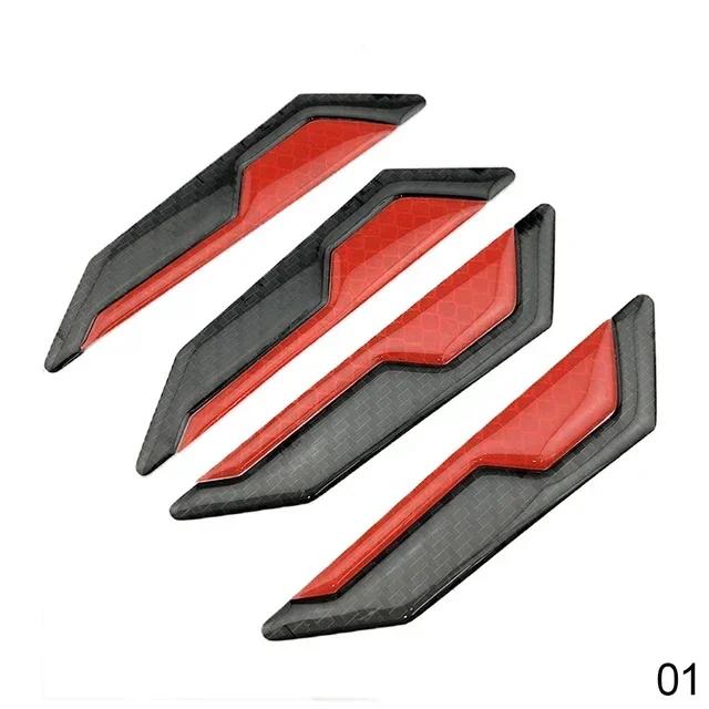 Universal 4PCS Body Sticker Reflective Warning Sticker Decoration Anti-Scratch Modified Door Bumper Strip Car Accessories