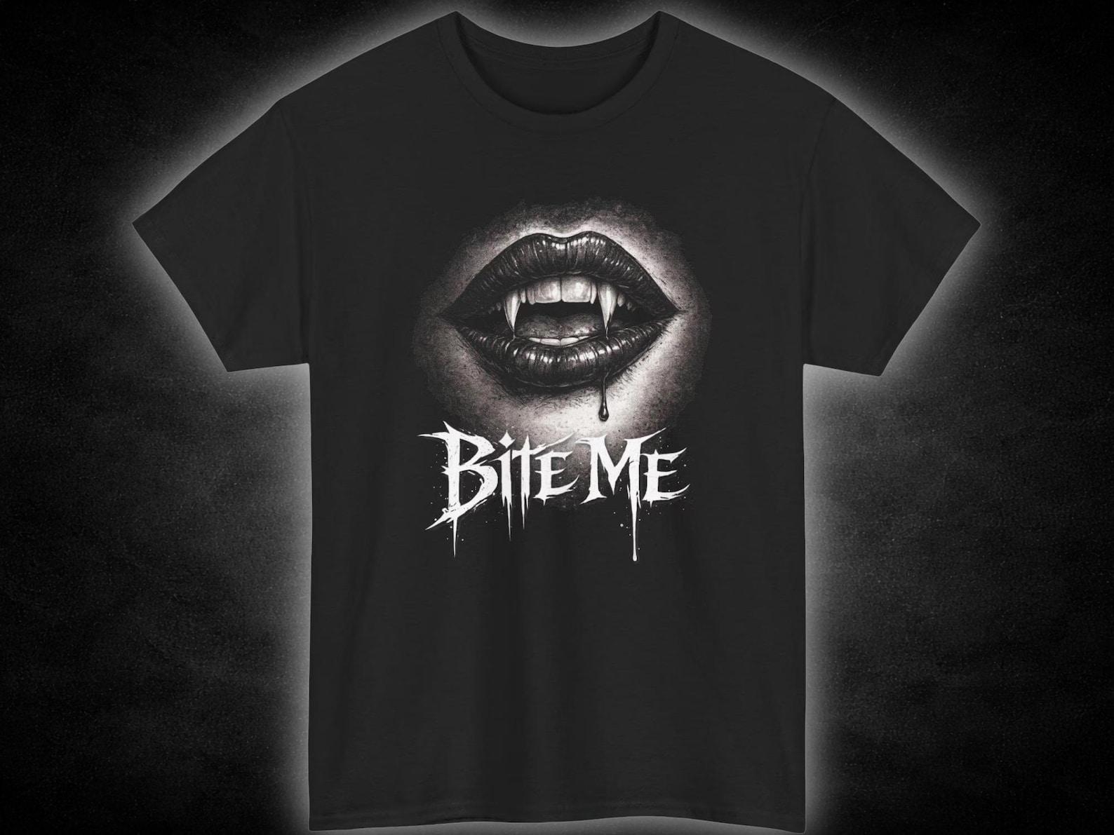 Bite Me Tee | Vampire Fangs Graphic T-Shirt 3XL