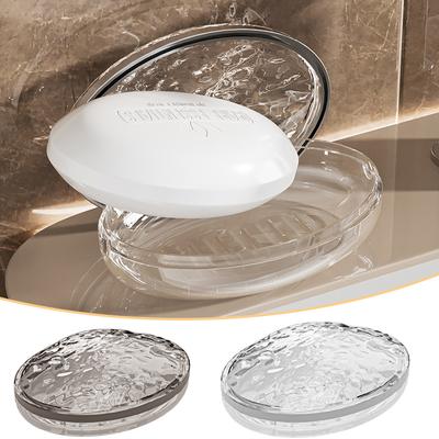 Seifendose mit Deckel im Gletschermuster Transparent Wasserdicht Seifenablagen für Reisen Leicht zu tragen Seifenetui Badezimmer-Organizer