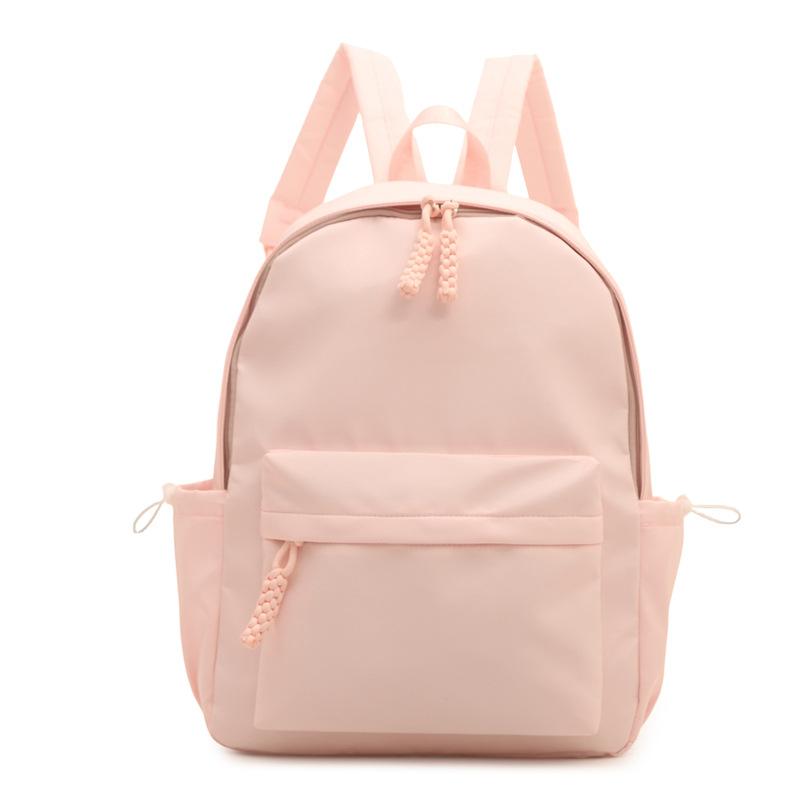 Schoolbag: Korean style niche, high-look, double backpack for women, Japanese sweet, fresh, solid color backpack, school bag for primary and middle
