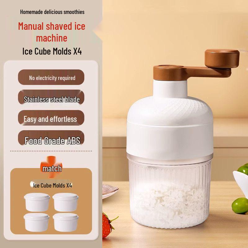 Hand-Crank Ice Shaver: Compact and Portable Shaved Ice & Smoothie Machine