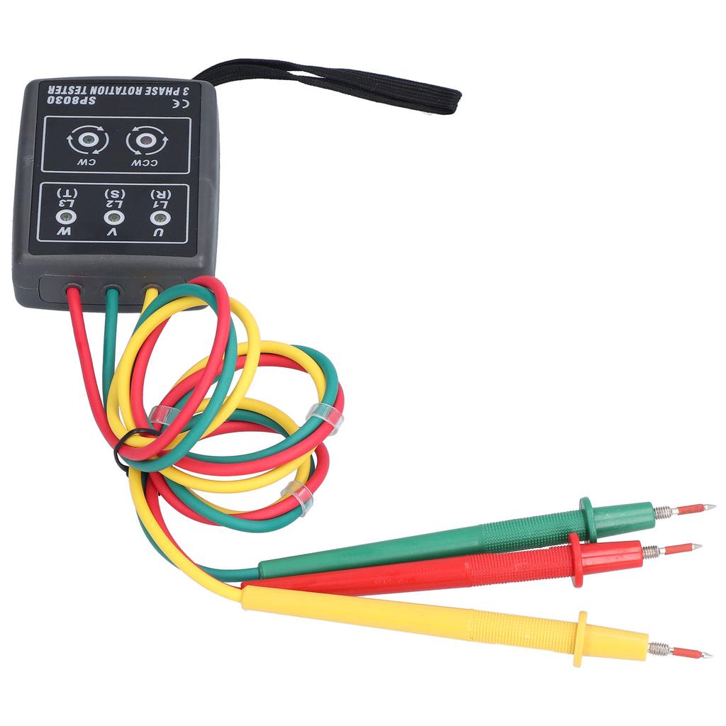 SP8030 3-fase rotasjonsmåler Høy nøyaktighet Bærbar Industriell Fasefølgemåler AC 60?600V