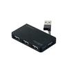 ELECOM USB2.0 Hub 4 Port Bus Powered Compact Cable Storage Black U2H-YKN4BBK