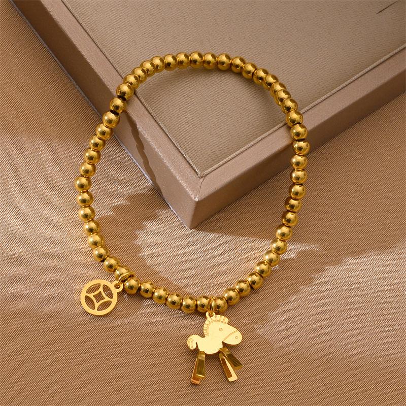 Korean Titanium Steel Four-Leaf Clover Bracelet - Women's Fashion, Versatile & Non-Fading Jewelry
