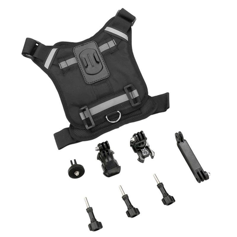 Premium-Dog Harness Action Camera Mount Holder Pet Dog Photography Stand Vest Camera Mount Vest Pet Harness чёрный