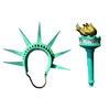 Halloween Statue of Liberty Cosplay Outfit For Women Statue of Liberty Crown Headband Statue of Liberty Torch Props