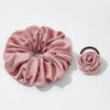 2Pcs Retro Flower Hair Rope Satin Rose Hair Band Summer New Temperament Headband Sweet Elastic Hair Bands Ponytail Holder Women