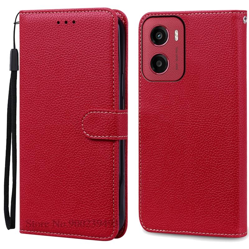 E15 Etui For Motorola E15 Etui Lommebok Lær Flip Cover For Moto E15 Telefonetui Støtsikkert Bokdeksel Coque Fundas Capa