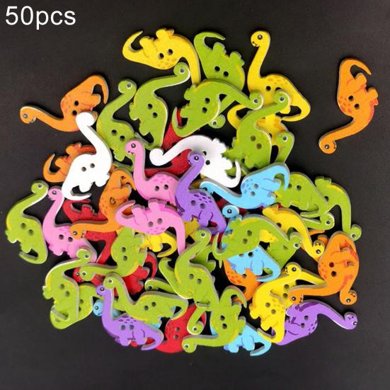 50 sztuk Cute Cartoon Dinosaur album do scrapbookingu diy drewniane guziki torby ubrania do szycia wystrój