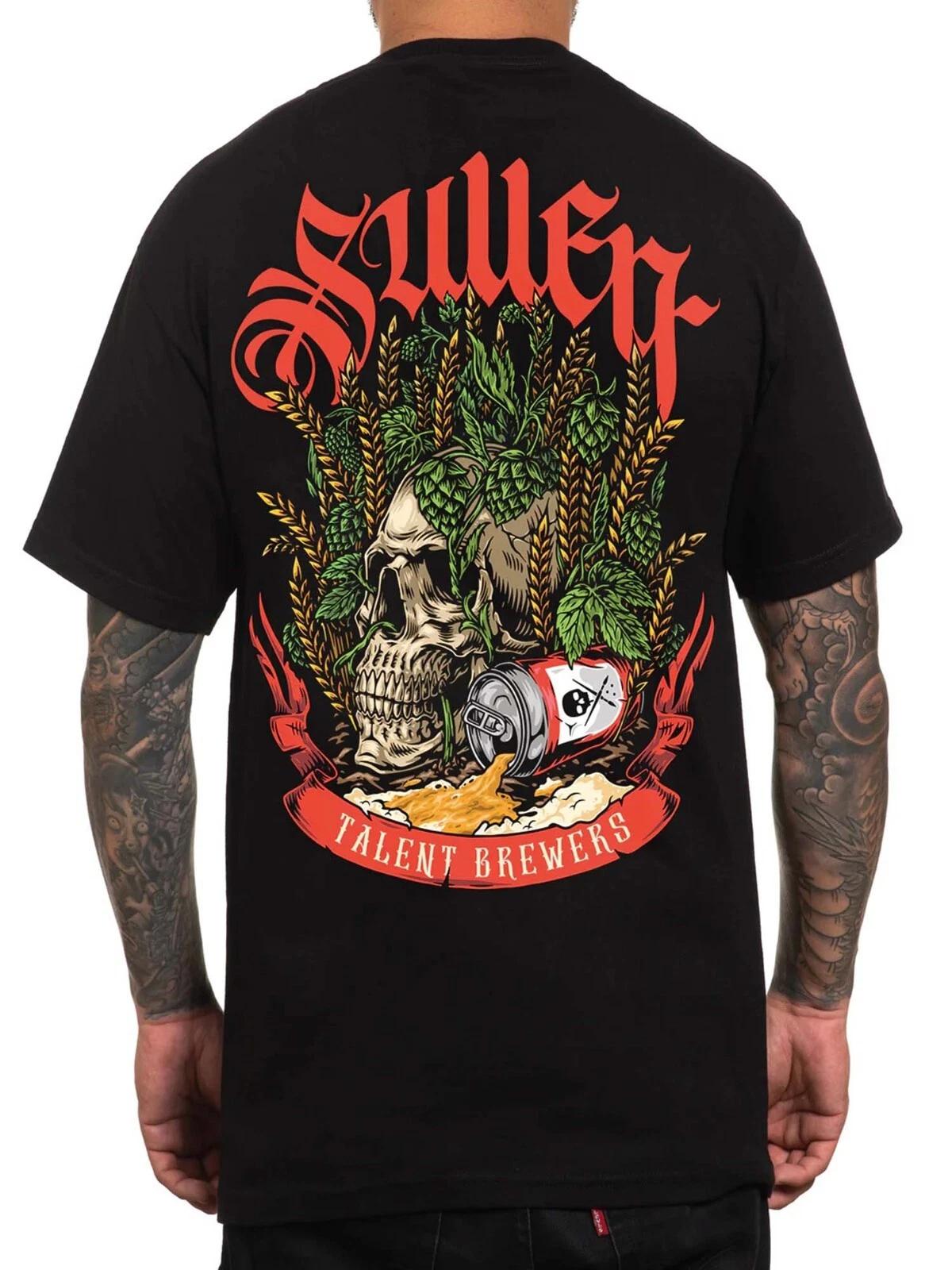 

Sullen Men s Barley Skull Short Sleeve Standard Tee Tattoo Style Western T-shirt 4XL