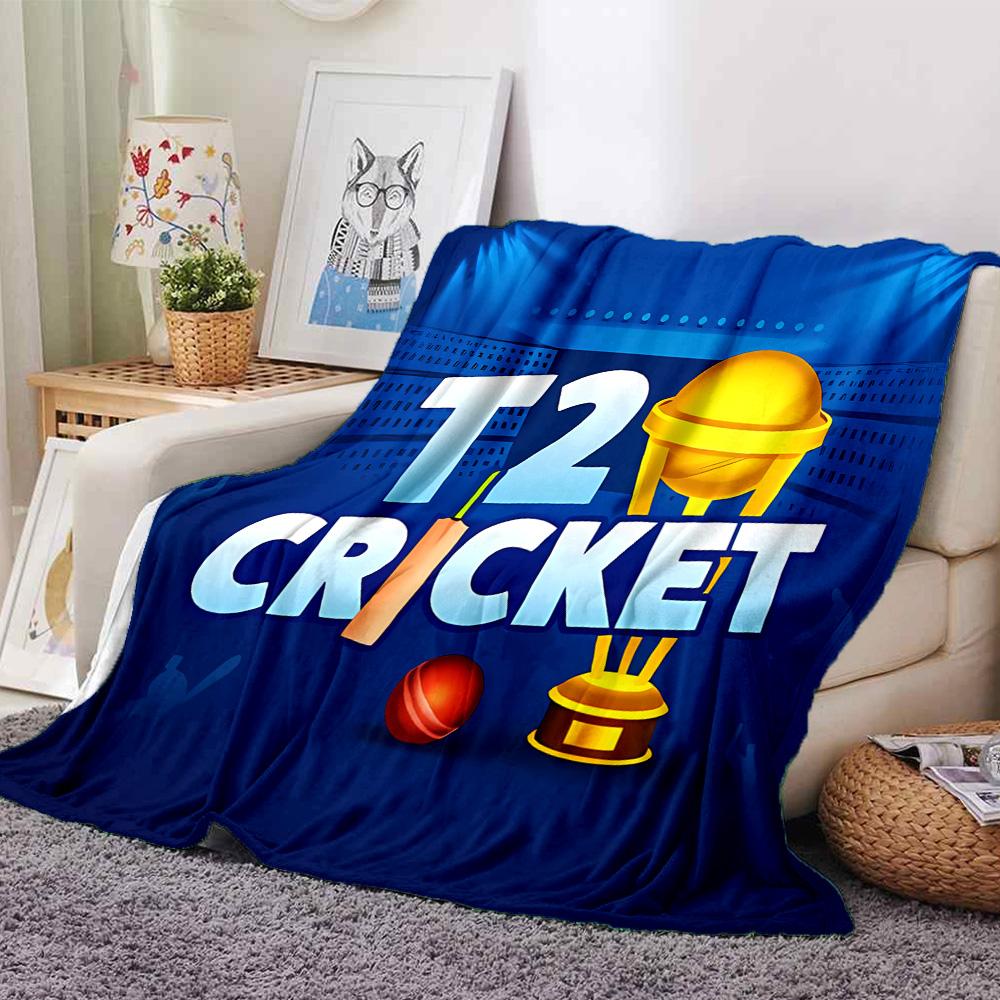 1pc Blanket - T20 Cricket Print Design,Lightweight Blanket for Sofa,Bed- Soft &Warm,Gift for All Seasons