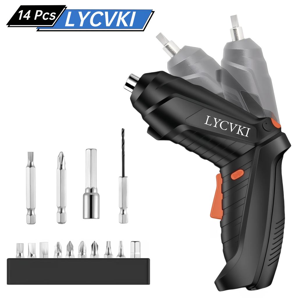 14pcs/46pcs Electric Screwdriver Set USB Rechargeable Mini Electric Drill Tool Set Portable Cordless Screwdriver Home Repair Multitool Kit
