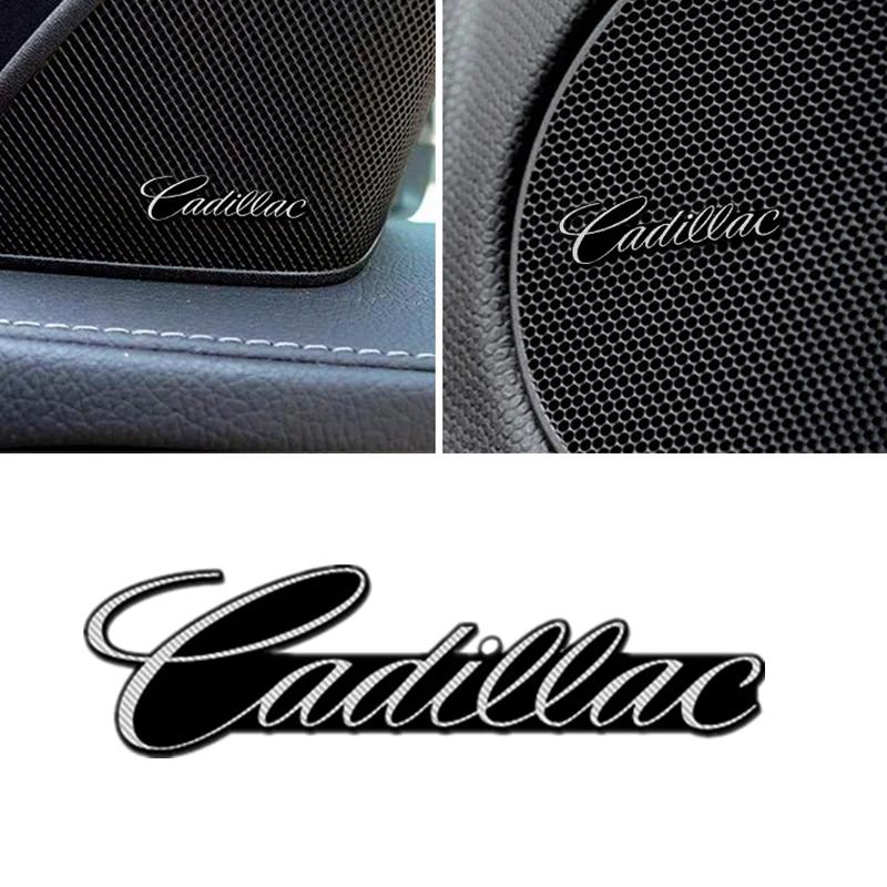 4pcs Car Audio Sound Speakers Stickers Decals  Styling for Cadillac Escalade Deville Seville XT5 XTS CTS BLS SLS Accessories