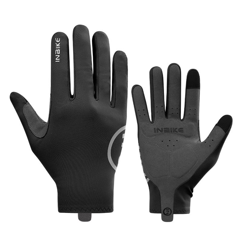 INBIKE Touch Screen Cycling Gloves Full Finger Thickened Palm Pad MTB Bike Gloves Spring Summer Bicycle Gloves Man