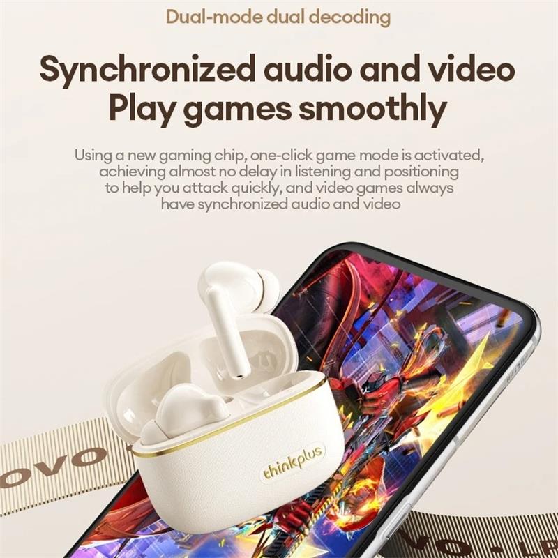 Lenovo LP27 Pro Drahtloser Kopfhörer Bluetooth 5.4 Gaming Musik Dual-Modus Kopfhörer ENC Anruf Klar Geräuschunterdrückung Geringe Latenz Sport Wasserdichte Ohrhörer