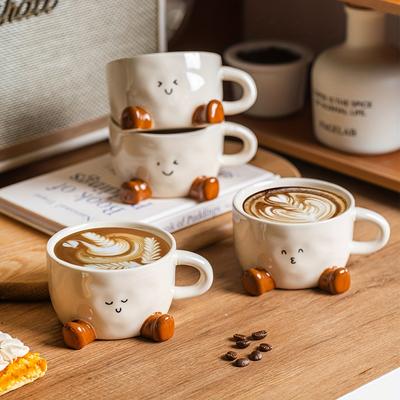 1PC  Ceramic Coffee Mug, Home Office Cartoon Mug, Latte Mocha, Hot Cocoa