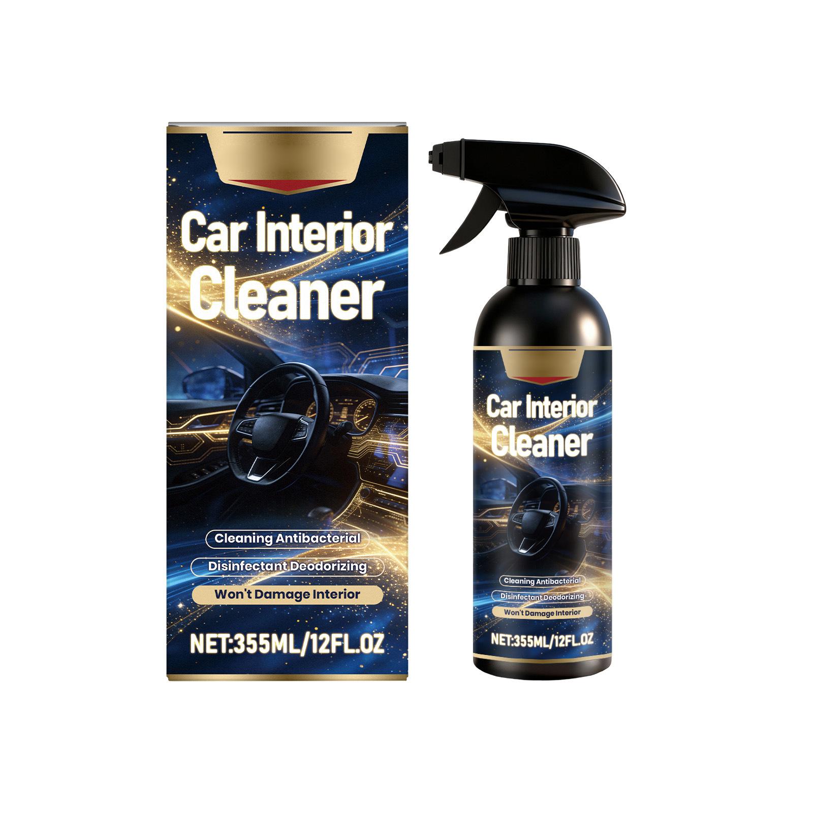 

Car interior cleaner, for cleaning, refinishing, stain removal, and daily maintenance of car interior seats, 355ml. One Size