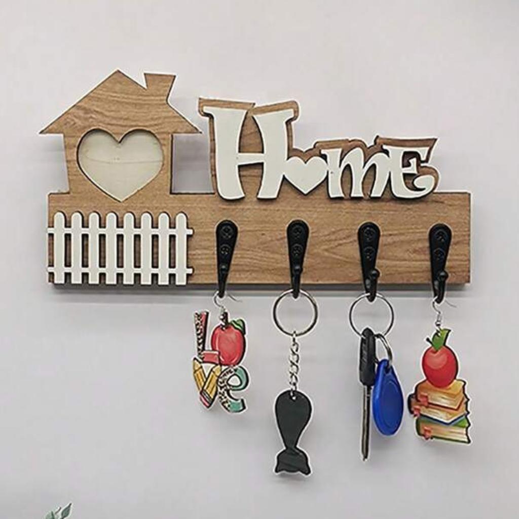 Wooden Hooks, Wooden Key Hooks, Entrance Hall Wall Decoration, Non-drilling Storage Rack Hooks