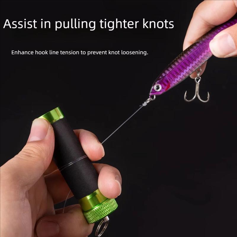Aluminum Alloy Alloy Cable Rod Fast Line Cutting Rubber Ring Line Pulling Loop Anti-Slip Protect Hands Fishing Line Puller