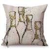 European Champagne Bottle Design 3D Oil Painting Concise Home Decoration Throw Pillow Case Cotton Linen Sofa Chair Cushion Cover