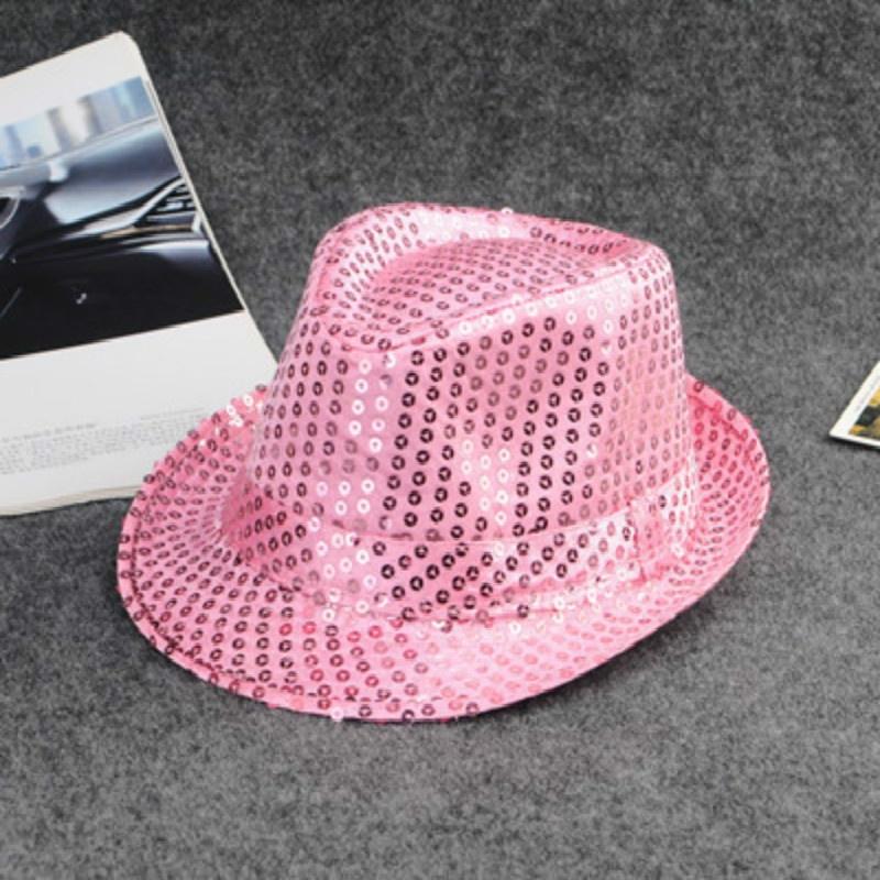 Cappello da donna e uomo con paillettes per spettacoli da festa, cappello da ragazzo e ragazza