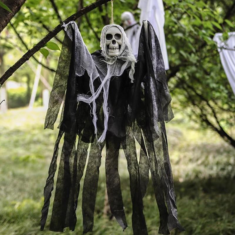 Halloween Hanging Skeleton Ghost Decor Outdoor Scary Prop Haunted House Escape Room Door Decoration