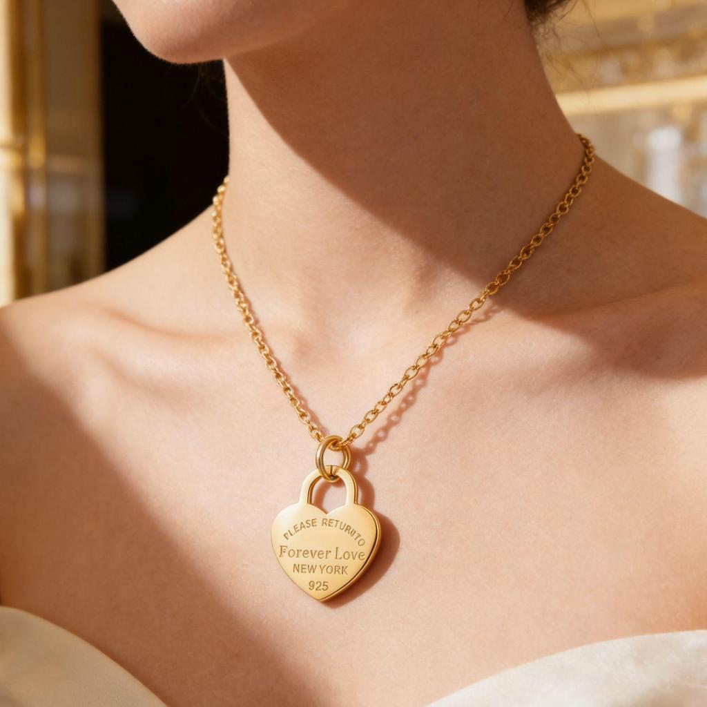 Stainless Steel Double Heart Clavicle Chain Necklace for Women - Simple and Versatile with Resin LOVE Pendant