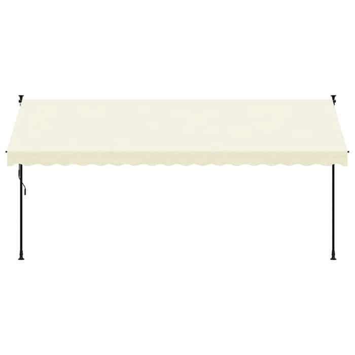 VidaXL Retractable Awning, Awning with Adjustable Height, Balcony Sun Canopy, Garden Terrace Patio Awning, Cream 368749