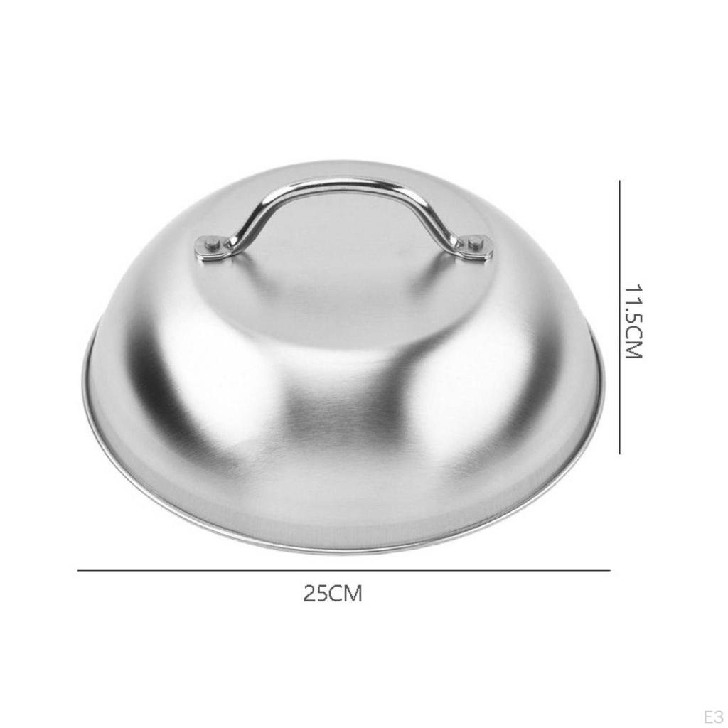 Heat Dome Cover Stainless Steel Melting Flat Surface Basting for Home Cooks, Chefs,