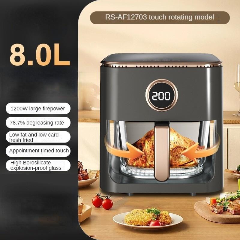 New High-capacity Intelligent Air Fryer Multifunctional Glass Visual Electric Fryer Household Oil-free Frying Machine