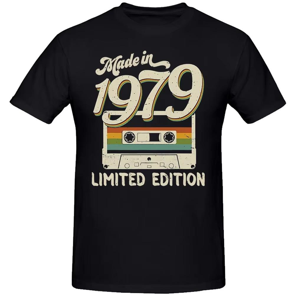 Made In 1979 Limited Edition 45th Birthday Cassette Tape T Shirts Summer Graphic  Streetwear Short Sleeve T-shirt Men