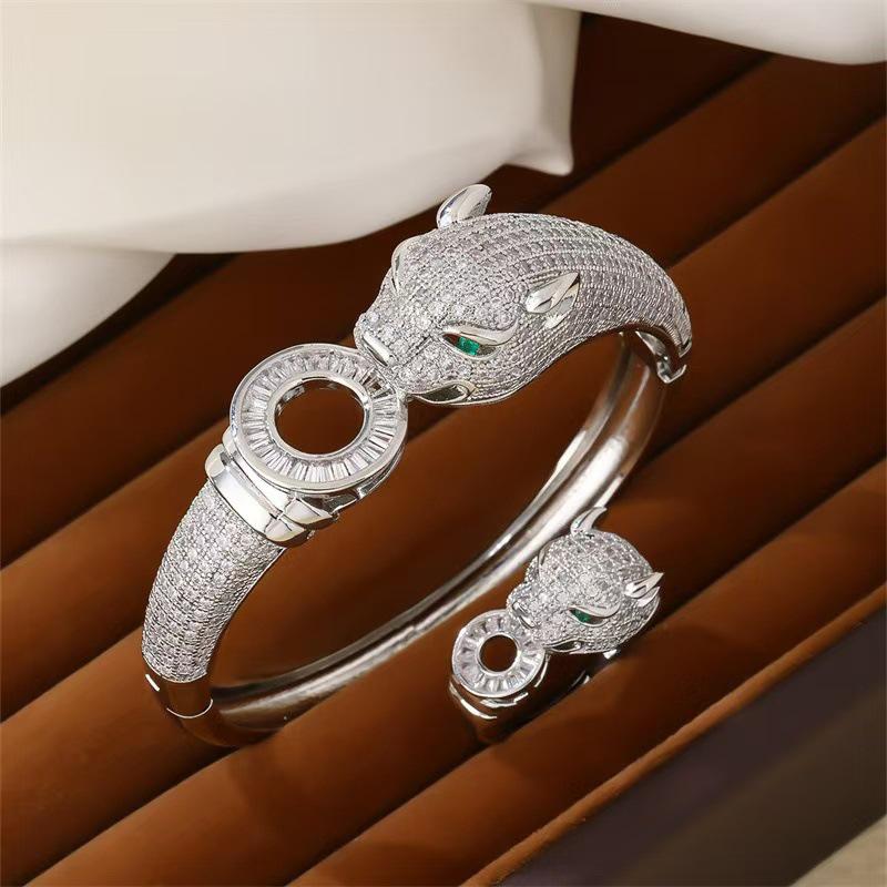 Belt Circle White Classic Bracelet Zirconium Money Leopard Jewelry Jewelry Leopard Head