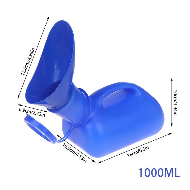 

.1Pc 1000ML Blue Unisex Urinal Mobile Toilet Pee Storage Tool Travel Car Pee Bottle With Lid Pee Large Capacity Urinary Bottle