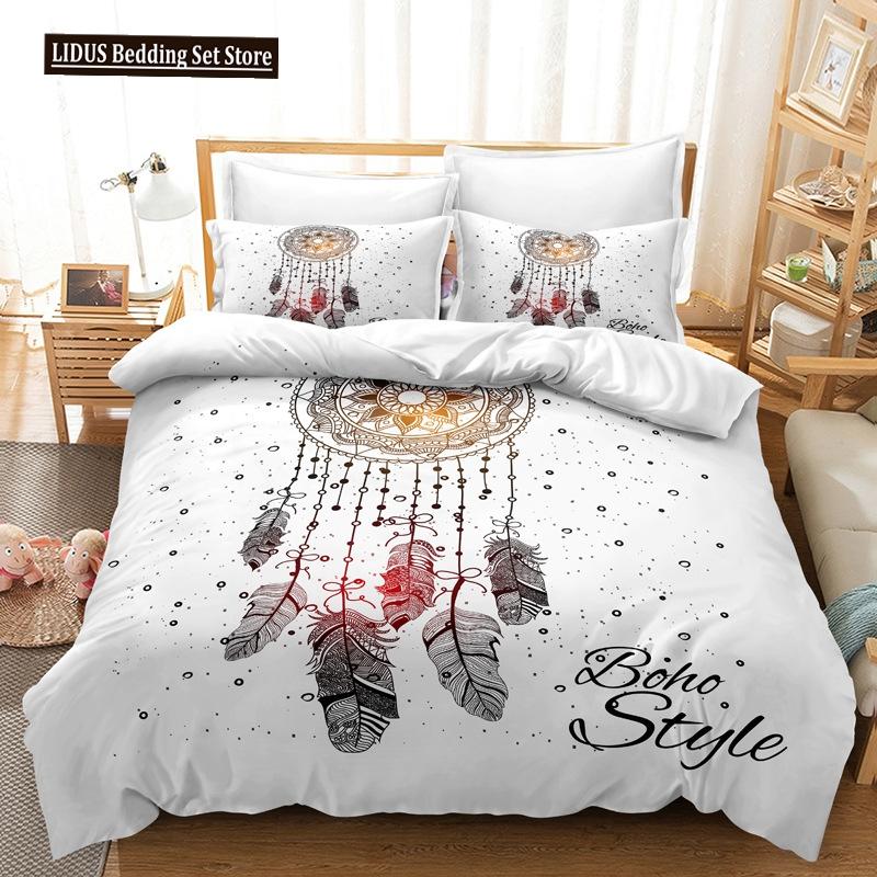 Traumfänger Bettbezug Set King Queen Größe Tribal Exotisch Floral Böhmischer Stil Polyester Bettwäsche Set Für Kinder Mädchen Junge Jugendliche