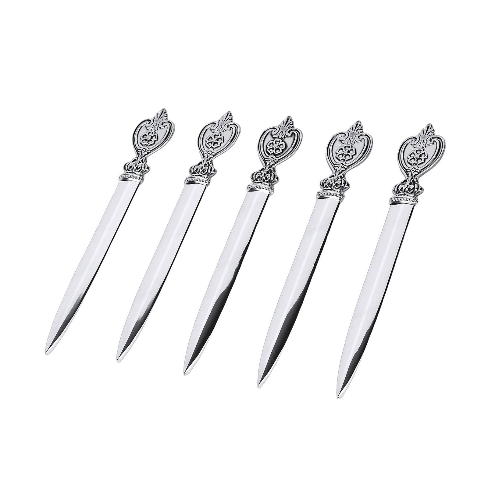 

5PCS Vintage Letter Opener Metal Hand Envelope Mail Opening Tool for Home School