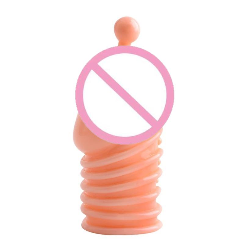 Reusable Silicone Penis Extender&Cock Ring –Delay Ejaculation, Glans Cover, Enlargement Sex Toy for Men Dick Sleeve&Penis Condom