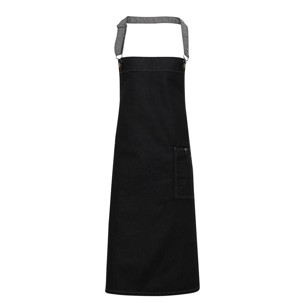 Premier District Waxed Look Denim Bib Apron