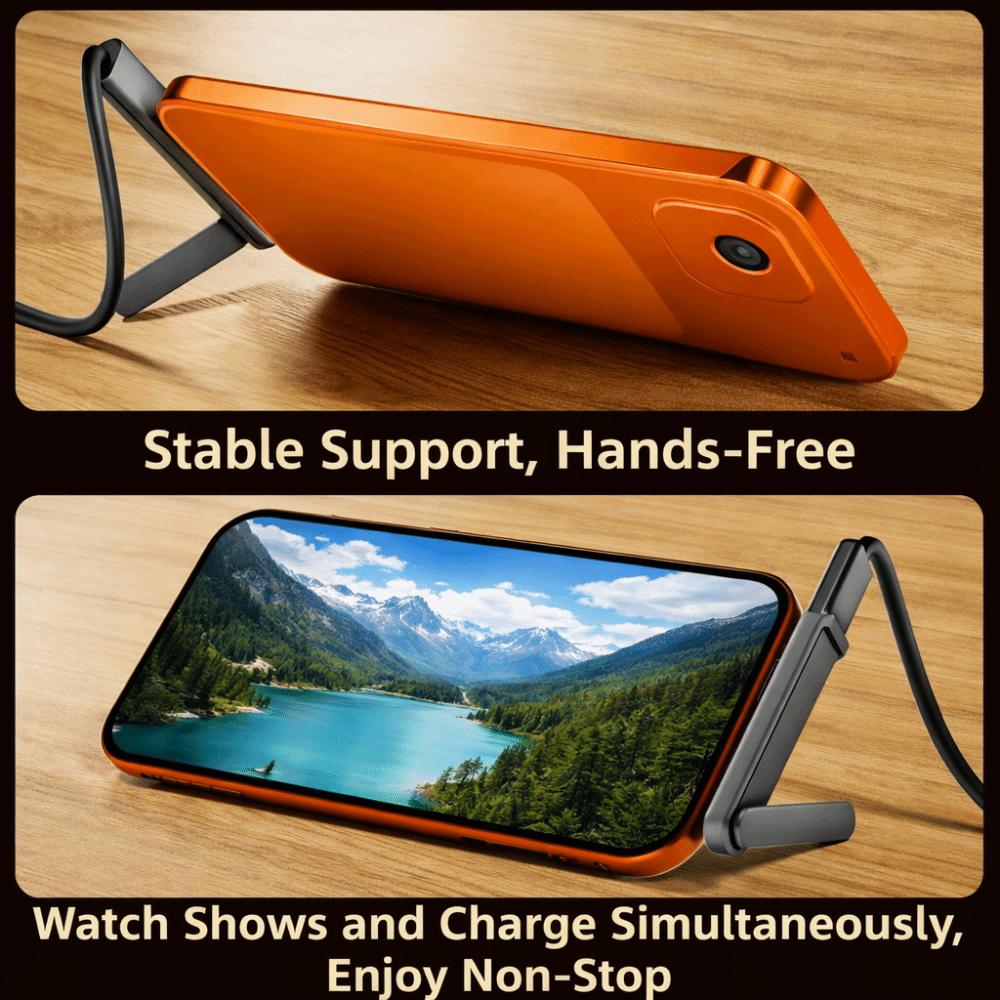 Durable PD 240W Foldable Phone Stand Data Transmission Fast Charging USB C Adapter Compact 2 In 1 e-Reader Bracket Data Sync