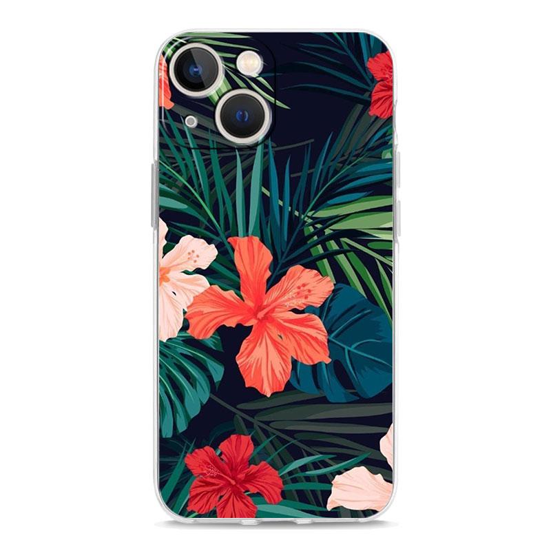 Phone Case For iPhone 17 Air Cases iPhone 16 15 12 13 14 Pro Max SE 7 8 Plus iPhone11 Clear Soft Cover Leaves Monstera Green