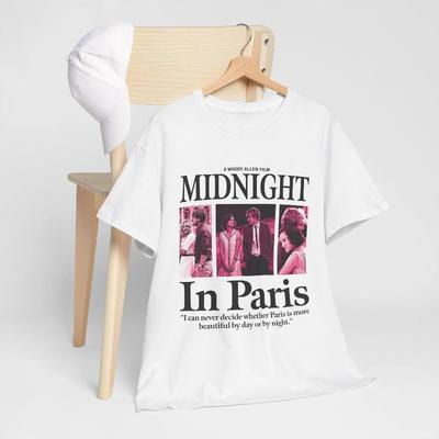 Midnight In Paris Film TShirt Woody Allen RoUnisexce Tee Summer Unisex Loose and Breathable Cotton Tshirt