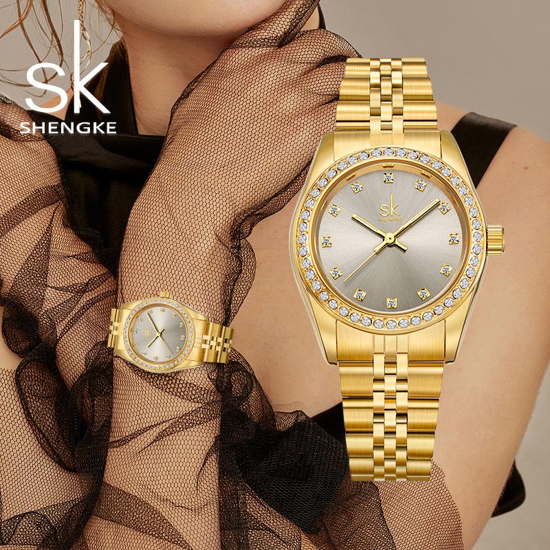 Ladies Watch Women'S Steel Belt Watch Business Light Luxury Fashion Waterproof Diamond Quartz Watch 0156