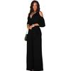 Women's V-Neck Hollow Short Sleeves Casual Long Pants Wide Leg Pants Jumpsuits