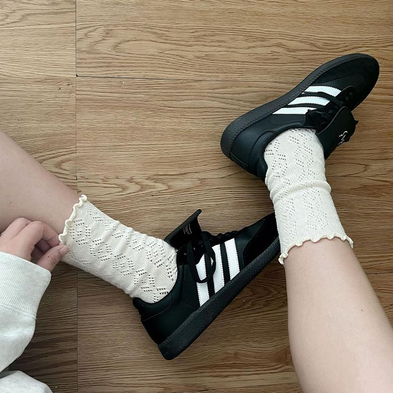 Fashionable Sweet College Style Lace Hollow Breathable Stacked Socks