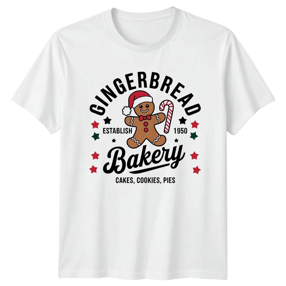 Gingerbread Bakery Christmas Holiday Unisexs Unisexs Graphic Tee Established 1950 S