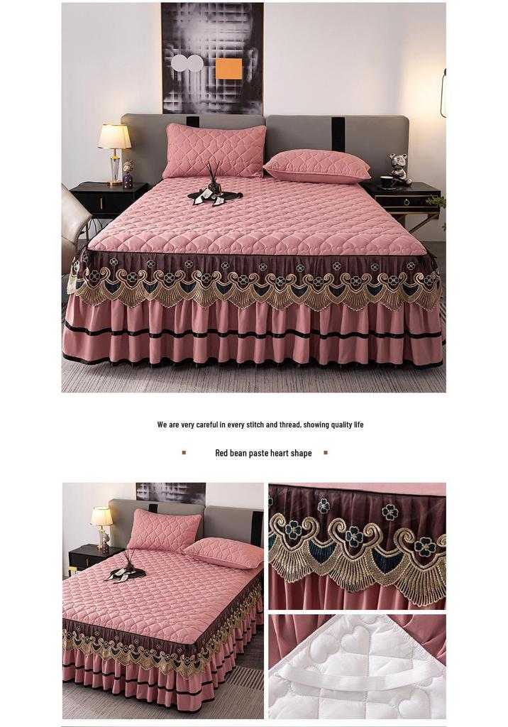 European Style Lace Quilted Bed Skirt - Thickened Skirt Edge for E-commerce Dropshipping