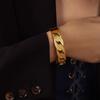European & American Chain-Style 18K Gold-Plated Titanium Steel Hollow Bracelet
