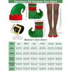 Adult Women Santa Claus Xmas Elf Green Dress Socks Hat Sets Christmas New Year Cosplay Costumes Performance Role Play Outfit
