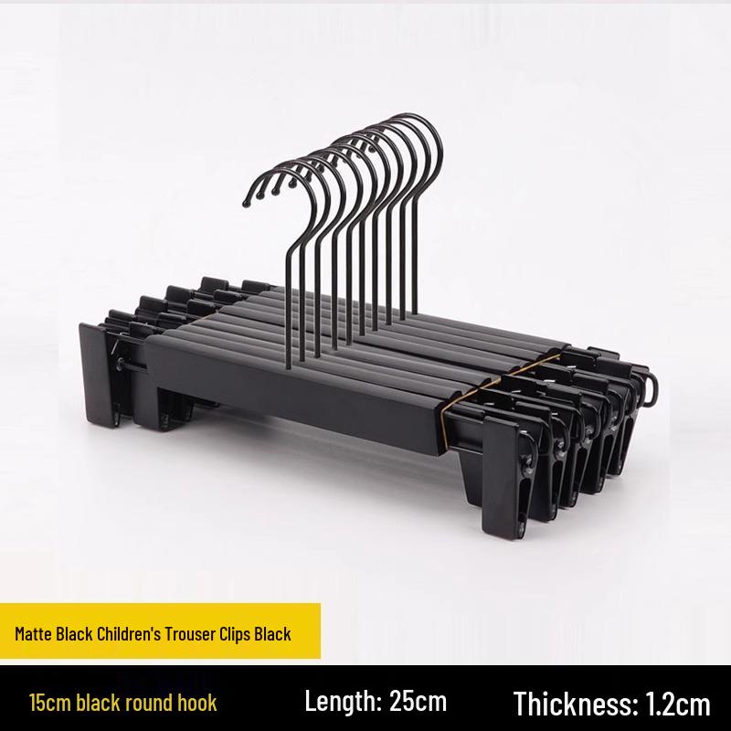 Women's Clothing & Children's Store Non-slip Solid Wood Hangers - Pure Black Trouser & Clothes Hangers