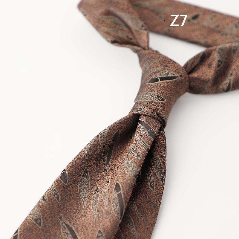 New Formal Blue Brown Flower Necktie 8cm Men s Business Silk Ties Banquet Suit Accessories Animal Fish Lion Neck Tie Cravat